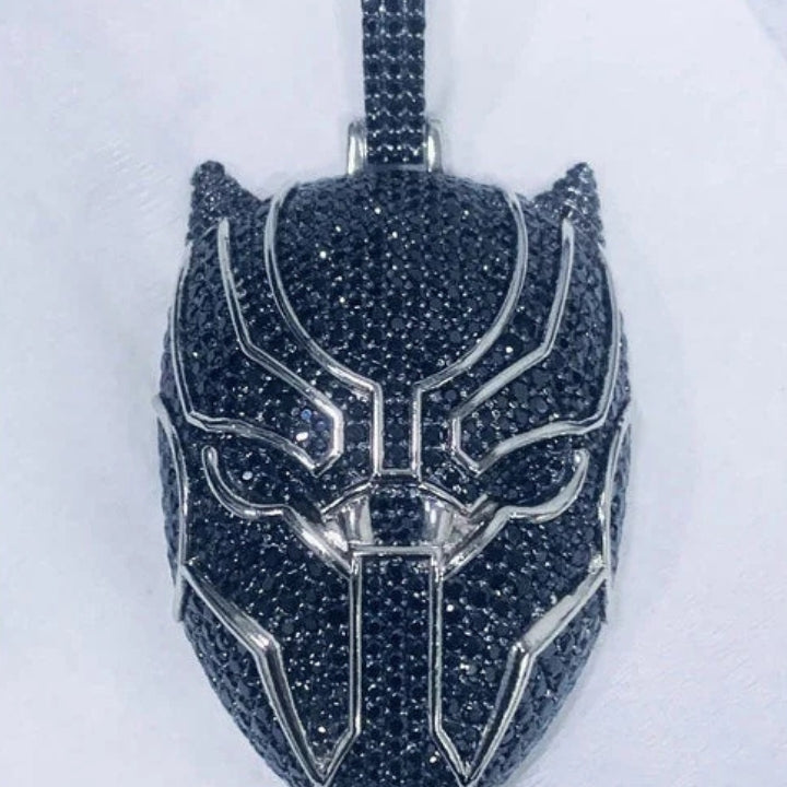 Sterling Silver 925 Hip Hop Iced Out Black Panther Pendant