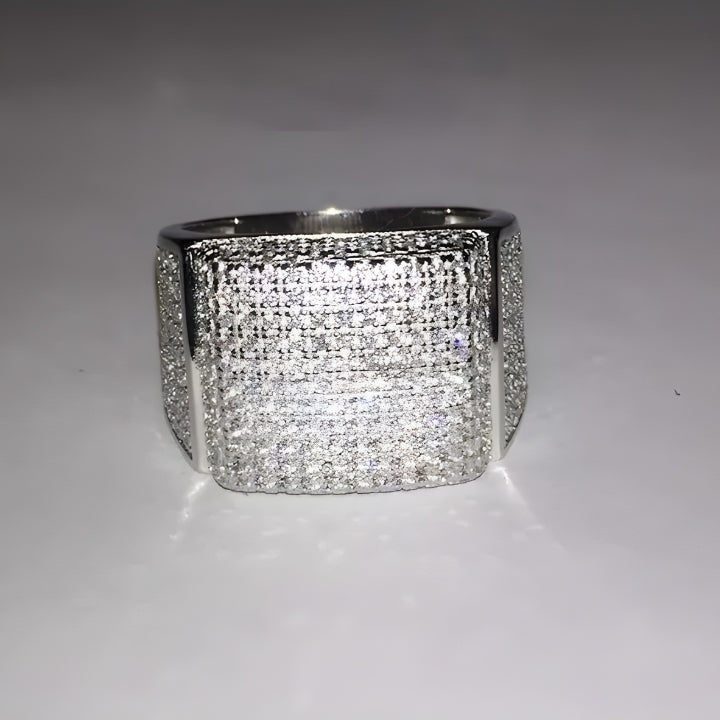 Iced Out Wedding Rings Custom Square Pinky Ring