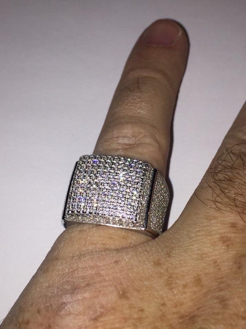 Iced Out Wedding Rings Custom Square Pinky Ring