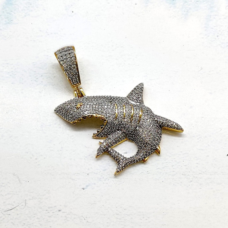 Shark Hip Hop Pendant, Men's Hip Hop Jewelry