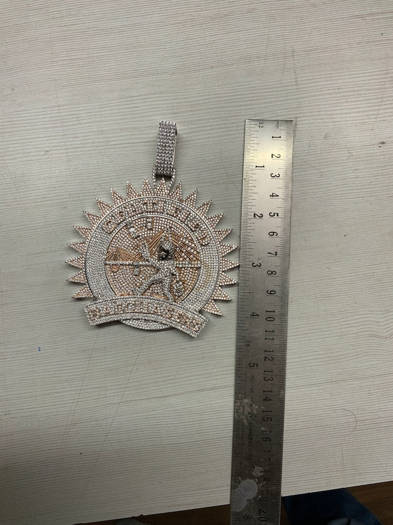 Custom Iced Out Pendant 45.00 ct Round Cut Diamond Hip Hop Pendant