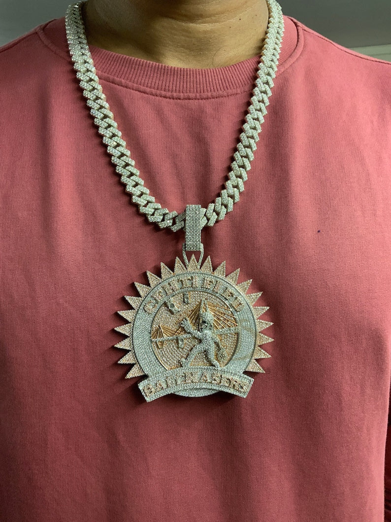 Custom Iced Out Pendant 45.00 ct Round Cut Diamond Hip Hop Pendant