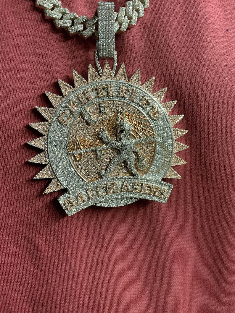 Custom Iced Out Pendant 45.00 ct Round Cut Diamond Hip Hop Pendant