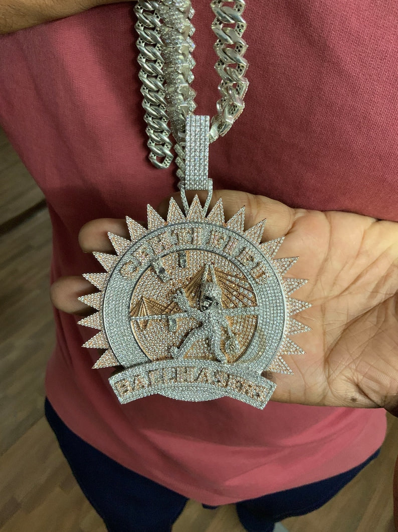 Custom Iced Out Pendant 45.00 ct Round Cut Diamond Hip Hop Pendant