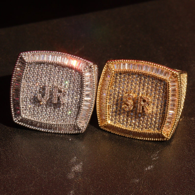 Iced Out Personalized Name Rings for Men