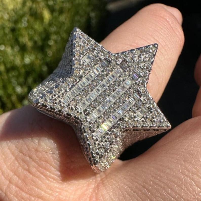 Iced Out Star Ring