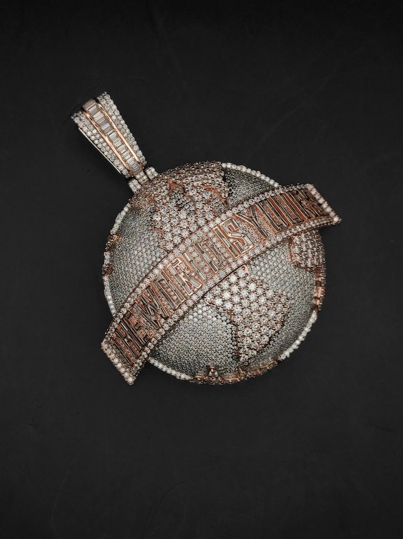 The World is Yours Iced Out Hip Hop Pendant
