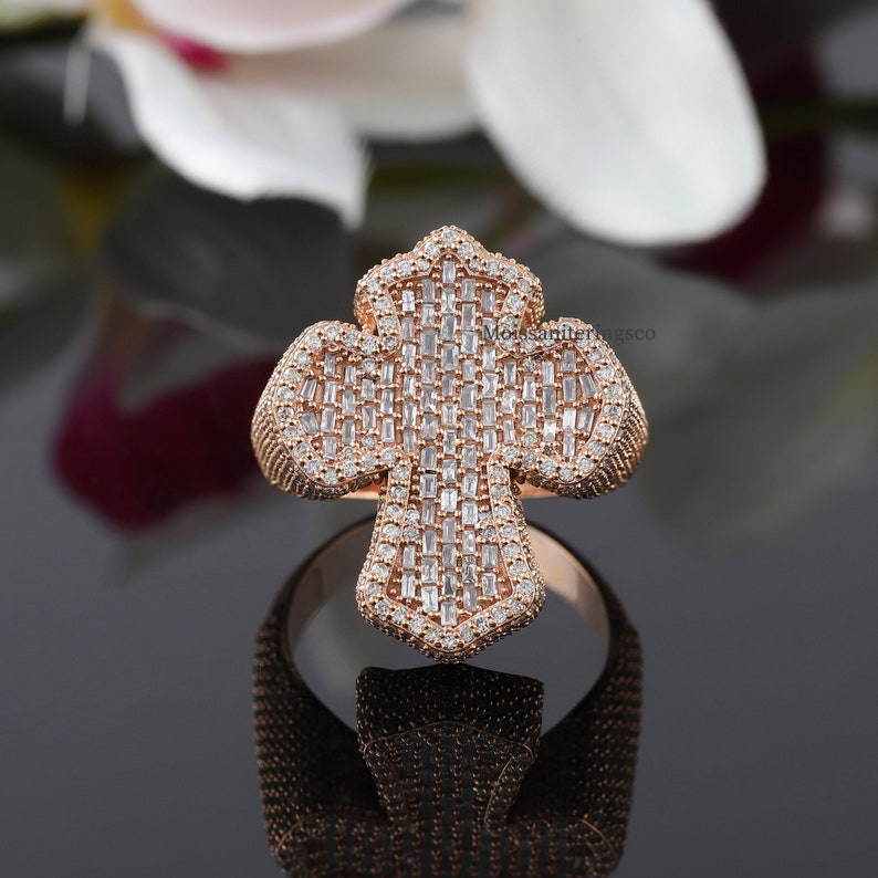 Unique Cross Men's Ring, Jesus Cross Ring