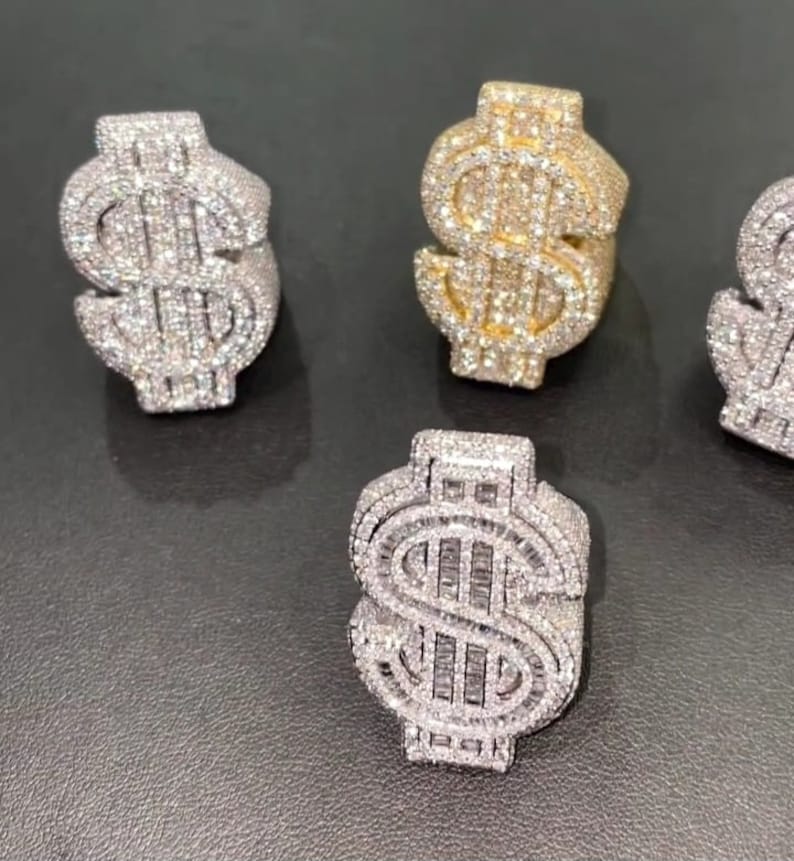 Dollar Sign Iced Out Ring