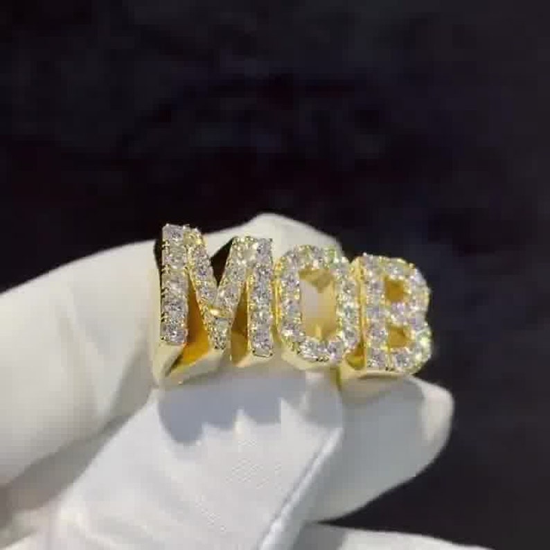 MOB Name Iced Out Ring