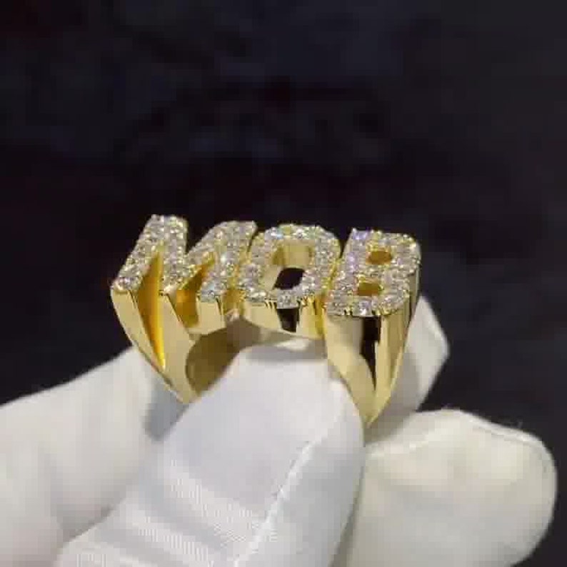 MOB Name Iced Out Ring