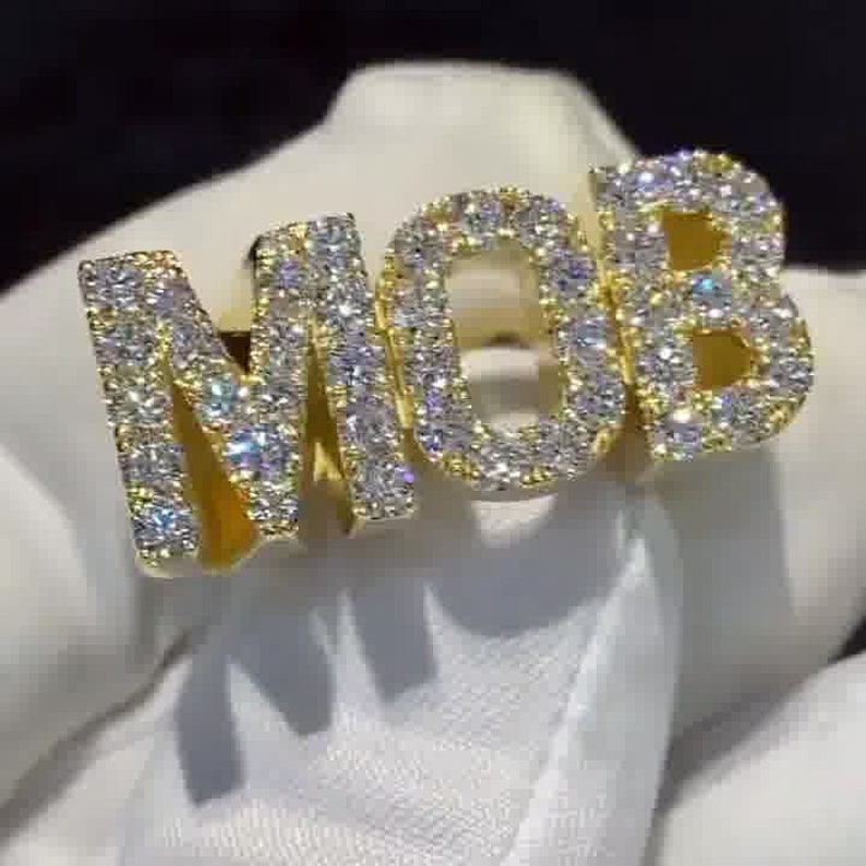 MOB Name Iced Out Ring