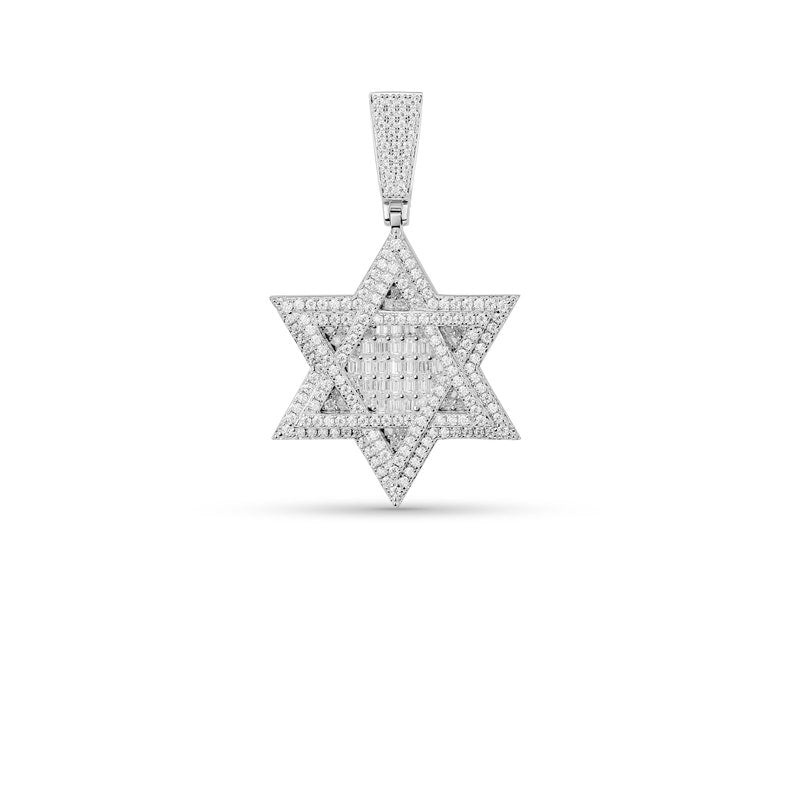 Hip Hop Pendant Silver, 4.24 ct Star