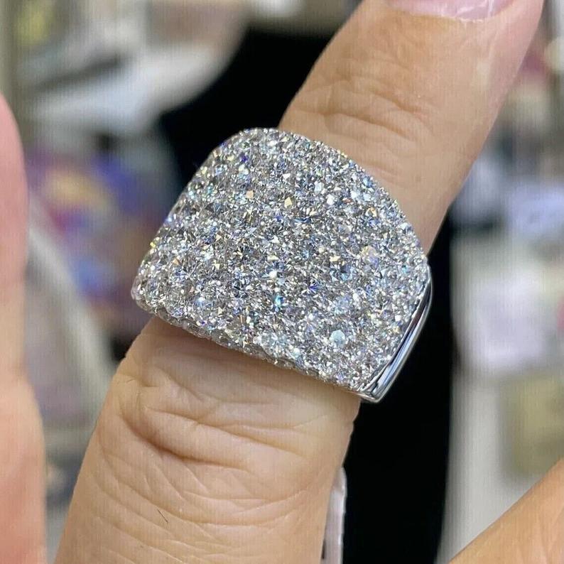 sterling silver diamond wedding ring set​