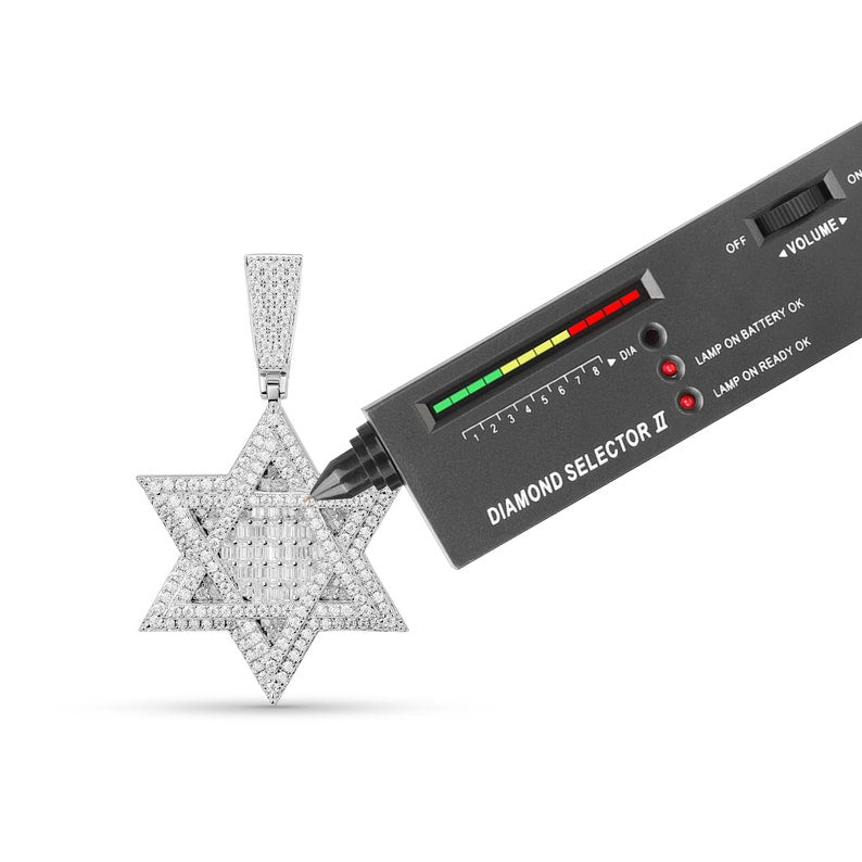 Hip Hop Pendant Silver, 4.24 ct Star