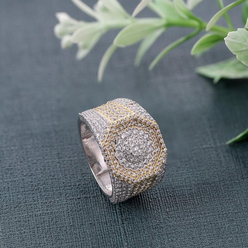 Two Tone Iced Out Ring