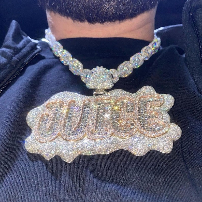 Hip Hop Pendant Silver "JUICE" Name Pendant