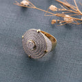 Hip Hop Ring In Yellow Gold Plated Ring