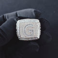 Custom G Iced-Out Square Ring